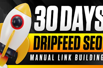 manual 30 day drip feed SEO backlink building service for organic rankings