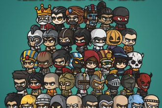 create chibi 2d character sprite