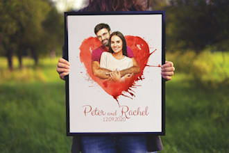 create watercolor, animated, heart portrait