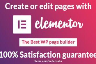 create or edit website with elementor within 24 hours