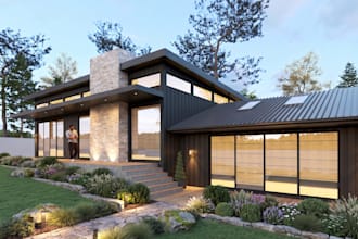 do photorealistic 3d rendering for interior and exterior