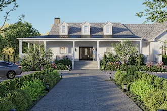 create 3d model and render exterior, interior, 3d floor plan