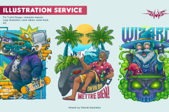 create custom illustration for t shirt design