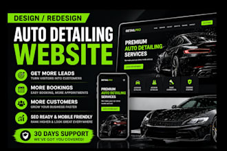 build car detail, auto detailing, auto repair, car wash, auto body shop website