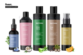 design elegant product label packaging with 3d mock up