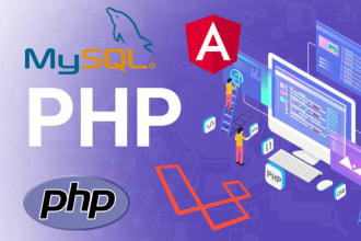 develop web application using php, laravel,angular