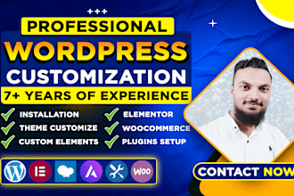 do wordpress customization, edit, fix or create your business website