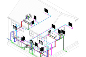 provide plumbing design by revit and autocad
