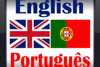 translate documents up to 1000 words from English to Portuguese and Portuguese to English