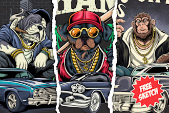 draw any illustration for tshirt, clothes design etc