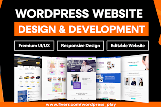 design, develop, or redesign a responsive wordpress website or blog
