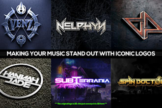 create iconic music, dj, studio, podcast and band logo