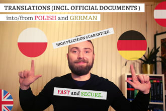 precisely translate between polish, german and english