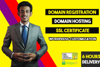 install SSL certificate, register your domain name and website hosting
