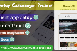 set up any codecanyon android project with admin panel and fix bugs