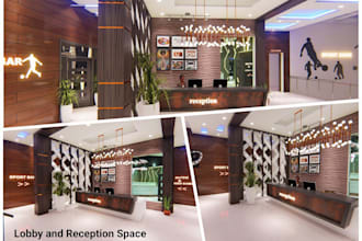 design and render  modern 3d interior renderings