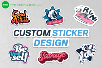 design sticker, logo, badge, label, decals, and cards