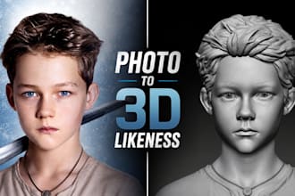 sculpt realistic 3d likeness portrait from photos