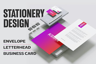 create letterhead design, business card design, envelope design