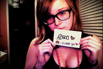 advertise your site/blog/whatever by holding a sign in two HD photos