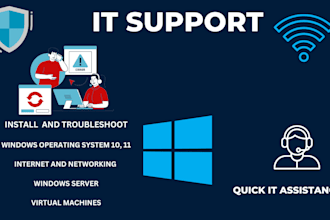 be techical it support, install softwares, troubleshoot, and fix windows 10, 11