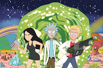 turn your photo into a rick and morty style cartoon portrait