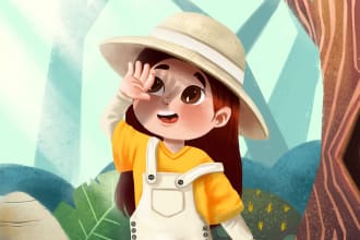 draw professional children story book illustration for you