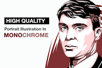 draw portrait illustration in monochrome