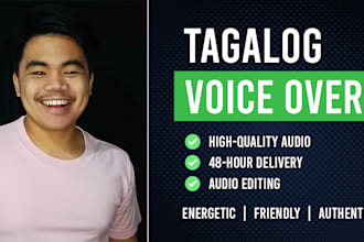 record a professional filipino or tagalog voice over