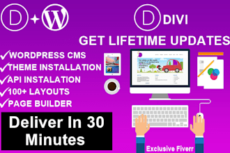 install premium divi theme with plugins for lifetime updates