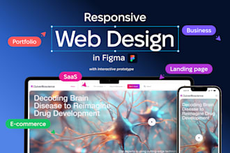 design responsive UI UX web designs in figma with prototypes