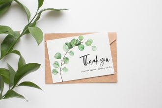 design professional amazon thank you card, product insert card