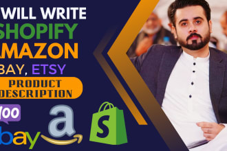 write shopify, amazon, ebay, etsy listing description