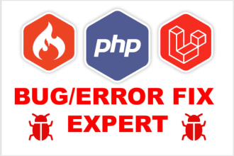develop and fix bugs on your laravel,codeigniter,php website