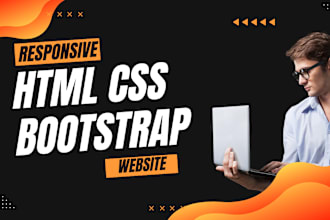 design a responsive HTML website with CSS and bootstrap