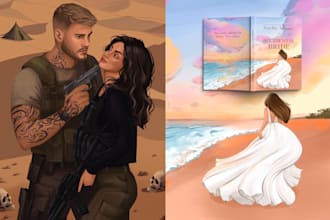 create a character art, book cover illustration, kdp, amazon