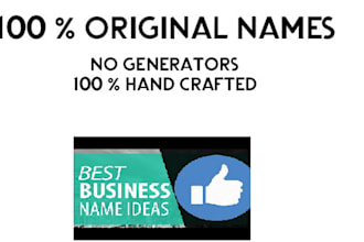 think of 15 original name ideas for your business, brand or service