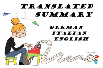write a translated summary in german or italian or english
