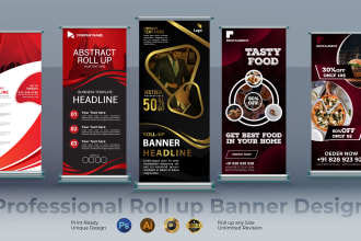 design roll up banner, stand banner ai or ps