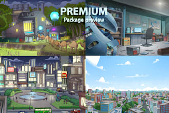 custom cartoon background design for animation, youtube, and websites