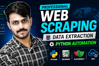 do python web scraping, data extraction and automation