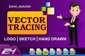 convert raster logo, image to vector file in high resolution