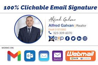 create a professional, clickable HTML email signature for gmail, outlook, iphone
