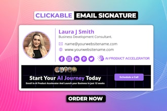create a professional, clickable HTML email signature for gmail, outlook, iphone