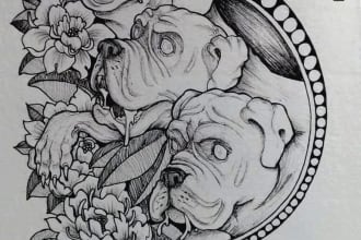 do a hand drawn custom tattoo design for you