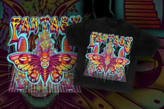 draw vintage psychedelic illustration for your brand
