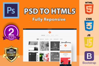 convert PSD to html with responsive bootstrap