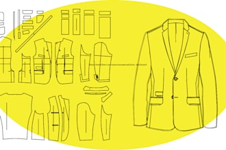 create digital blazer sewing patterns PDF, dxf, ai