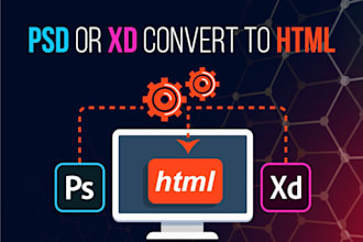 convert psd, xd, jpg, png, pdf to HTML responsive design