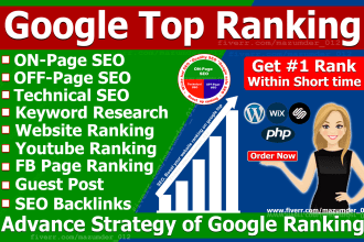 provide monthly SEO  service for google top ranking
